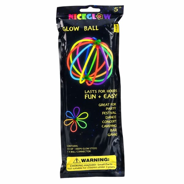 Glow stick-bold 12-pack 20 cm foldbar med koblingselementer