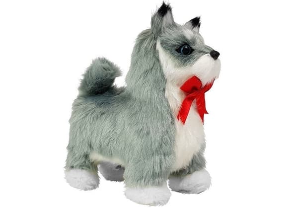 Interaktiv husky legetøjshund 21 cm med lyd & bevægelse, 3+ år