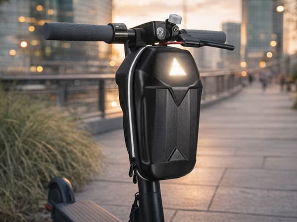 Styrtaske til elscooter 5L vandafvisende EVA/PU med refleks, sort