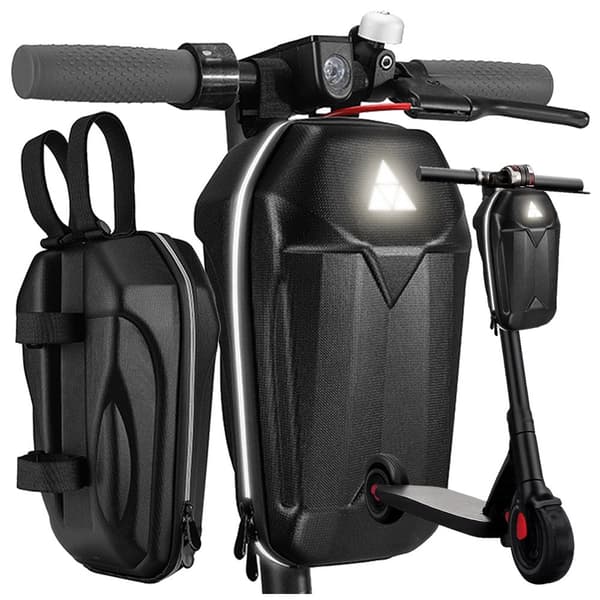 Styrtaske til elscooter 5L vandafvisende EVA/PU med refleks, sort