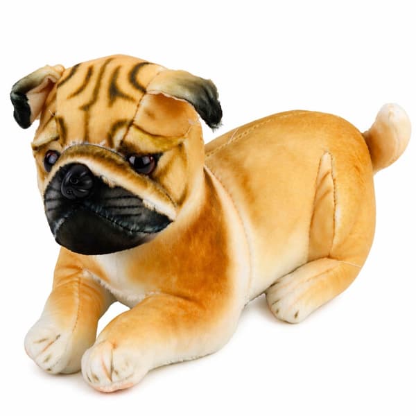Pehmolelu mopsi 25 cm beige/musta