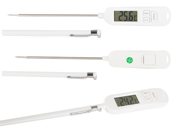 Digital kökstermometer stektermometer -50 till 300°C vit 25 cm