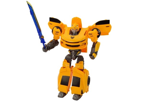 Transformerande robotbil 2-i-1 gul, 23,5 cm, från 3 år