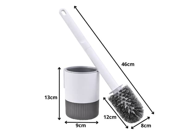 WC-harja säiliöllä ja seinäkoukulla valkoinen/harmaa 46 cm