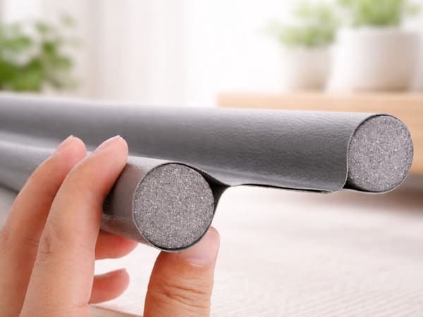 Dörrtätningslist dragstopp i skumplast/konstläder 96 cm grå