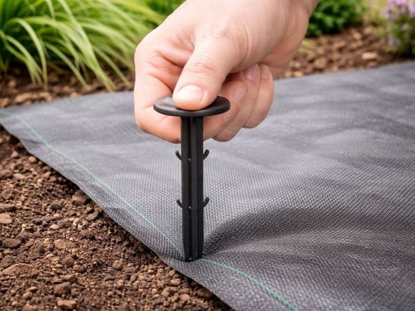 Markpinnar för fiberduk i plast 11 cm, svarta, 10-pack