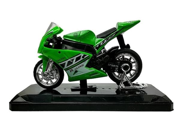 Sportmotorcykel leksak 1:18 med ljud och pull-back, slumpfärg
