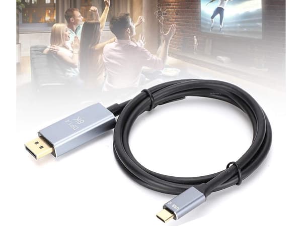 DisplayPort 1.4 - USB-C -kaapeli 1,8 m 8K 60 Hz kultapinnoitettu