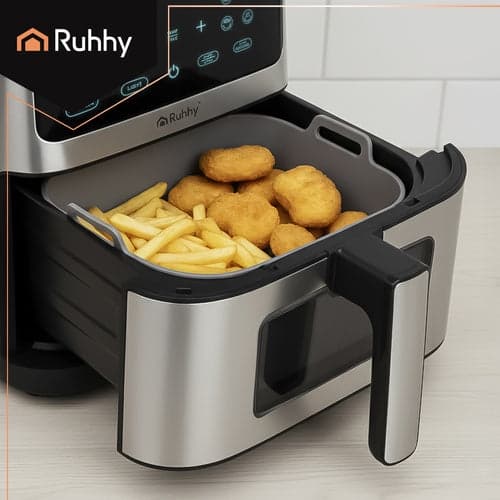 Silikonform för airfryer 20x20x6 cm grå, non-stick, diskmaskinssäker