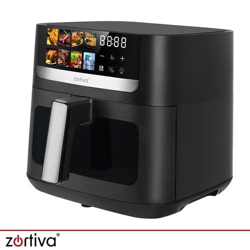 Luftfritös 8L 1800W LED-touch 8 program non-stick svart/silver
