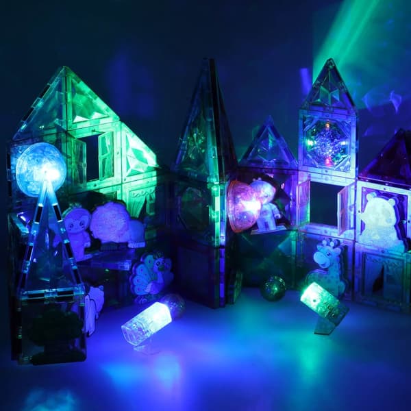 Magnetiska byggblock 90-pack med glow in the dark, 3+ år