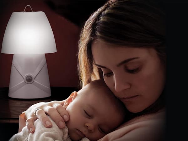 LED natlampe til børn RGB 7 farver bevægelsessensor USB hvid 26 cm