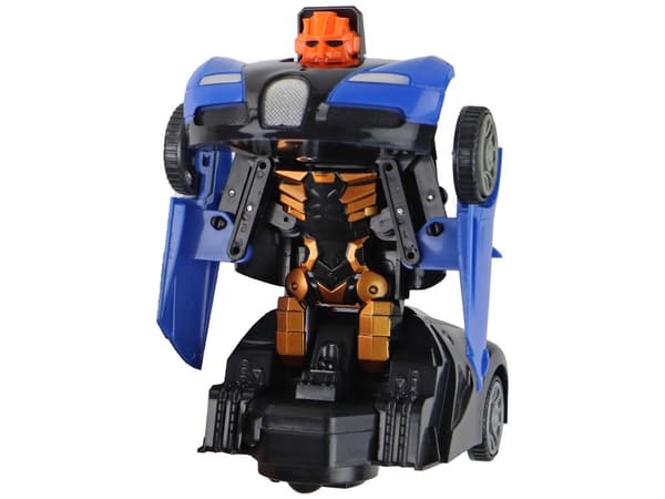 2i1 transformerande robotbil leksak blå 16,5 cm med ljuseffekter
