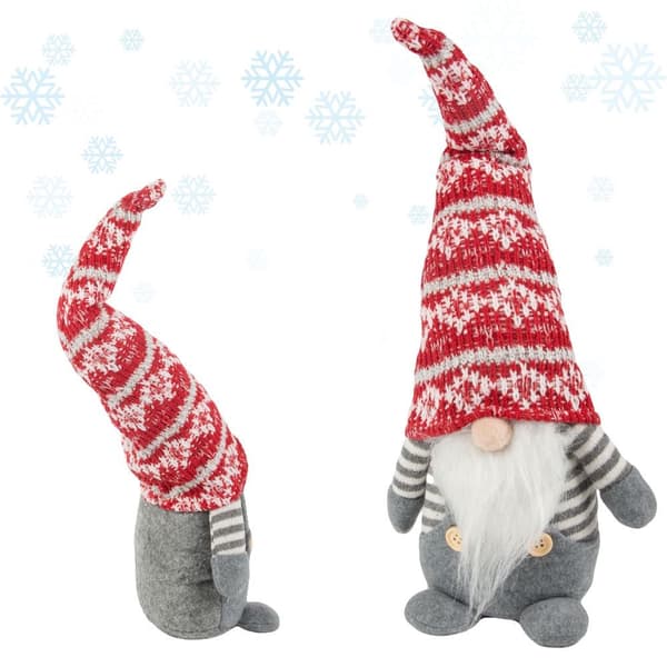 Juldekoration tomte grå 38 cm med formbar luva