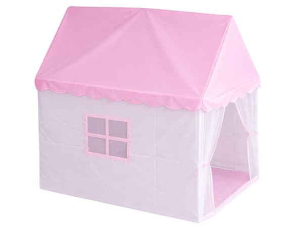 Børnetelt slot rosa polyester 130x98x125 cm med bærepose