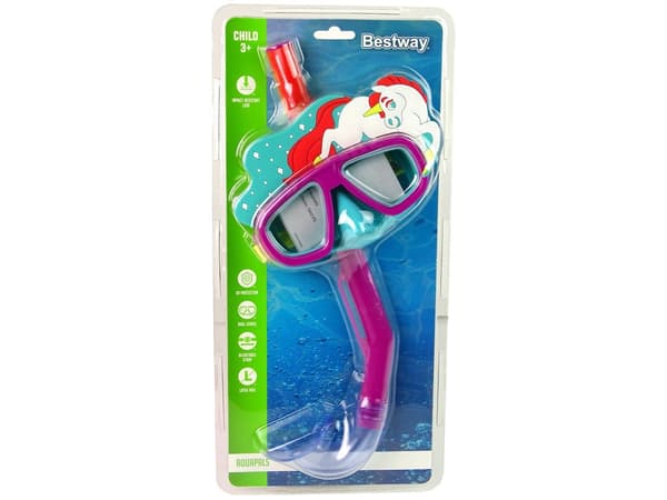 Dykmask och snorkelset barn unicorn-design med UV-skydd