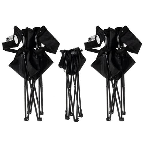 Campingmøbelsæt foldebord + 2 campingstole sort 100 kg 600D Oxford
