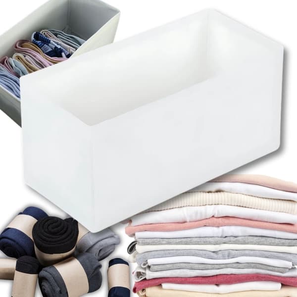 Förvaringsorganiser underkläder/strumpor 28x14x13 cm polyester vit