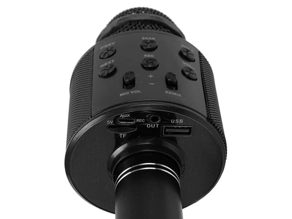 Langaton karaokamikrofoni Bluetoothilla, kaiuttimilla ja LED-valoilla, 5W