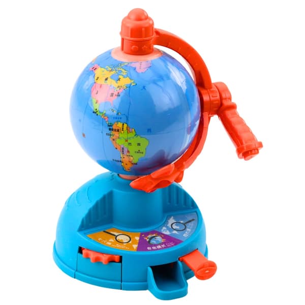 Mini globus leksak med roterande kugghjul och rörligt flygplan 16 cm