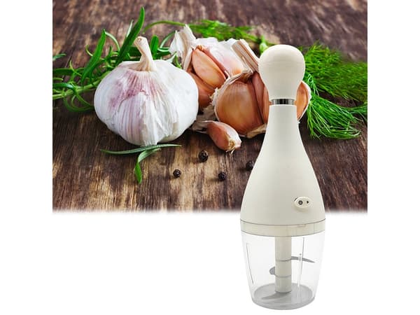 Manuel grøntsagshakker 3 blade rustfrit stål 28 x 8 cm hvid