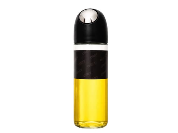 Oljedispenser glas 510 ml med gravitationskork svart