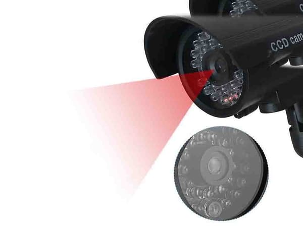 Attrappkamera CCTV med blinkende LED solpanel sort 13x6 cm