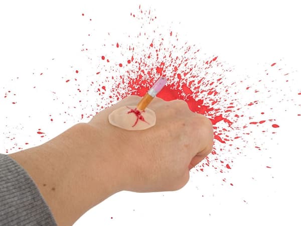 Halloween sminkkit fejkad sårskada med blodpenna och 2 blodflaskor