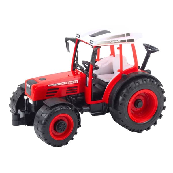 Legetraktor med såmaskine i plast 33,5 cm rød/grøn