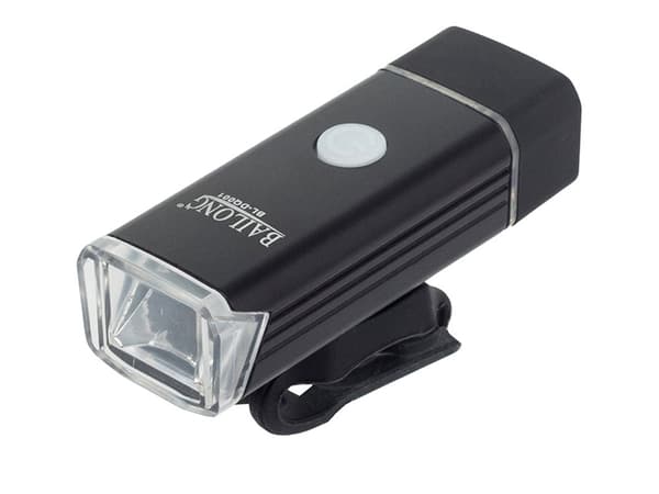 Forlygte til cykel LED 180 lm USB-opladning sort 8 cm med beslag