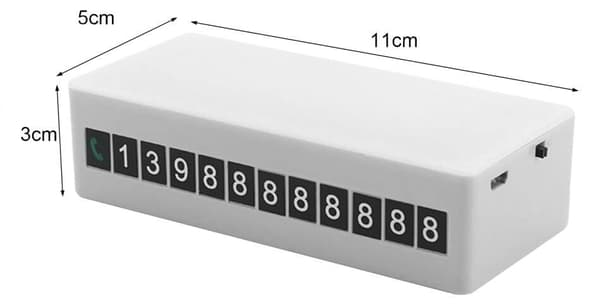 Pysäköintikyltti puhelinnumerolla 40 LEDiä, ladattava, valkoinen