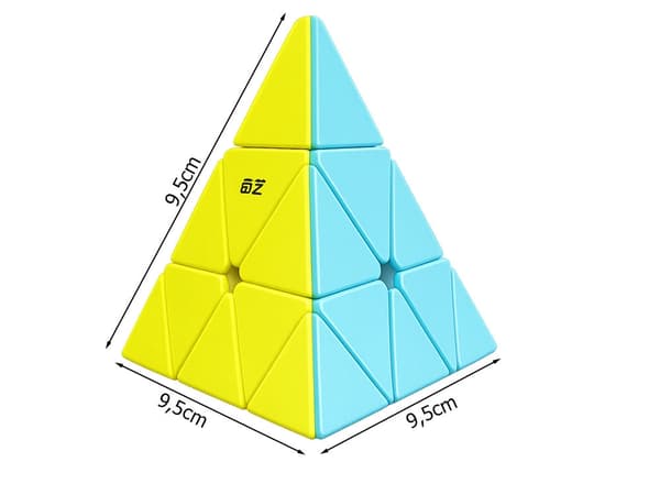 Pyraminx-pyramidikuutio 3D-logiikkapulma pyörivä muovi 9,5 cm