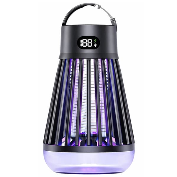 Myggefangerlampe UV med elnet 2000mAh batteri USB-C campinglampe