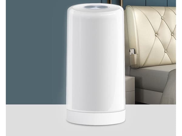 LED-natlampe med touch 3 lysstyrker 4 farver USB-C hvid 14,5 cm