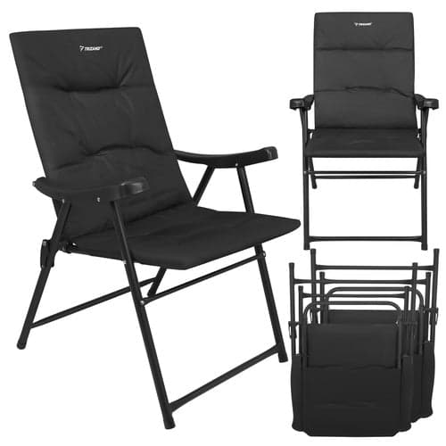 Fällbara campingstolar 2-pack hög rygg armstöd 100 kg/st