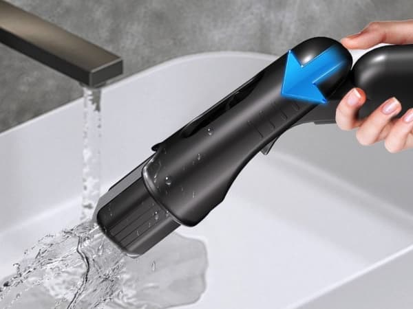 Mini handmopp med spray och vattentank 200 ml, svart
