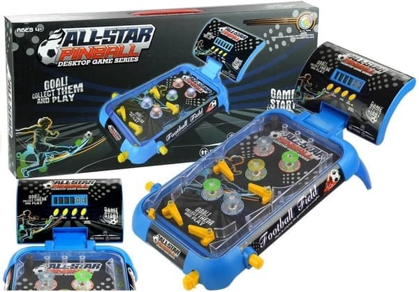 Flipperspil bordmodel med LCD-display og lamper, blå 53,5 cm