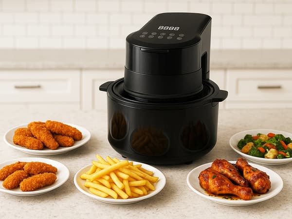 Öljytön airfryer 5 l 1200 W musta LCD-touch ja ikkuna