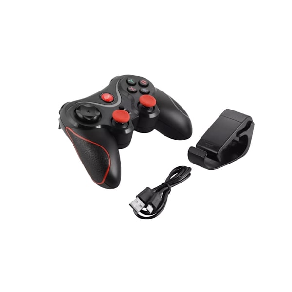Trådlös gamepad Bluetooth med mobilhållare för iOS/Android/PC svart