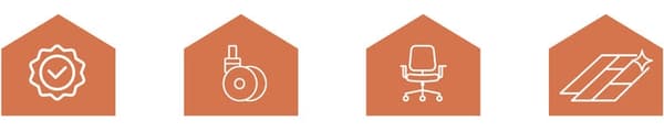 Toimistotuolin kääntöpyörät 2,5" harmaa 5-pack 11x22 mm kiinnitys