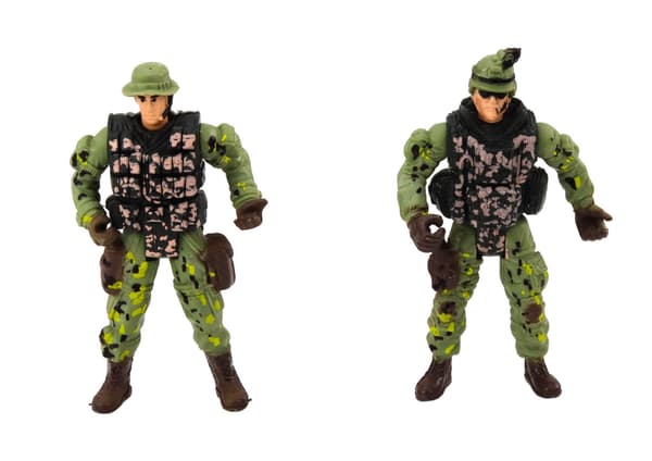 Militär leksaksset med stridsbåt ljus/ljud, helikopter, mc, 2 soldater