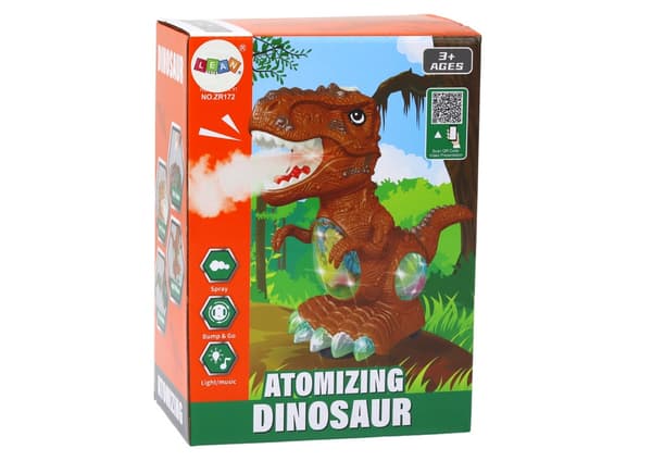 Dansande dinosaurieleksak 25 cm med ljus, ljud, rök & hinder-sensor