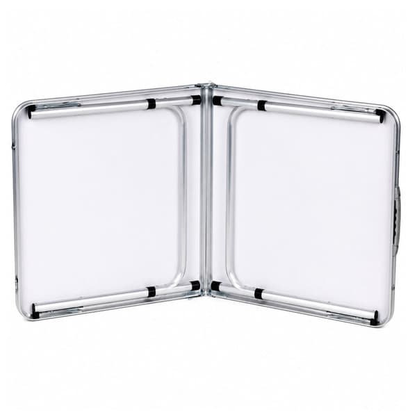 Hopfällbart campingbord 120x60 cm höjdjusterbart 55-70 cm vit