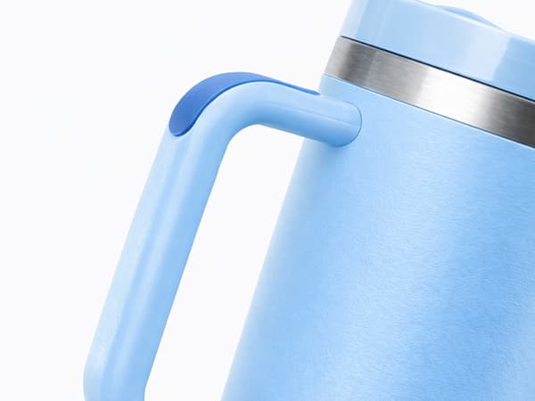 Termosmuki pillillä ja kahvalla 1,2 L sininen ruostumaton teräs