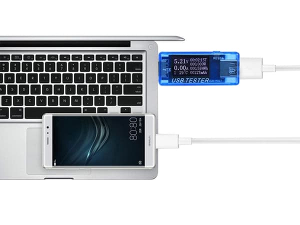 USB-voltmeter/amperemeter USB 3.0 med LCD-display blå