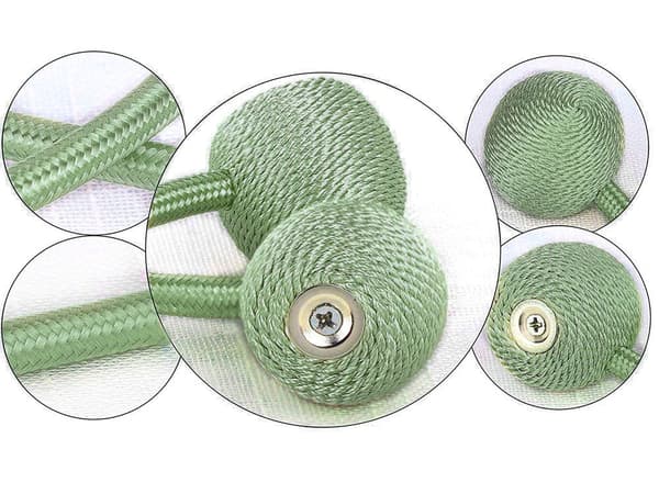 Gardinklemmer med magnet grøn 45 cm 2-pak