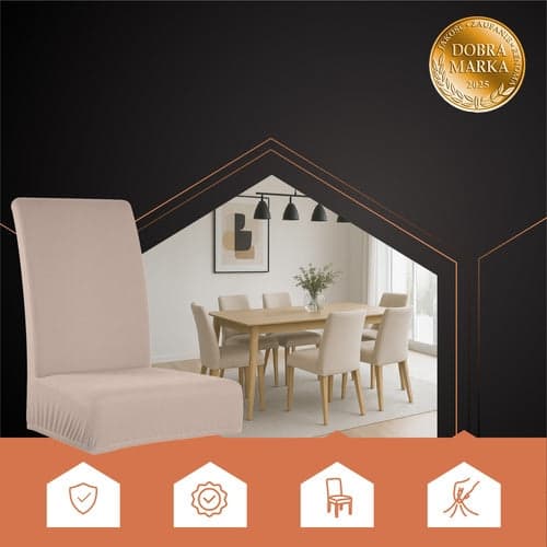 Stoleovertræk 6-pak elastiske beige 65x40x35 cm universelle