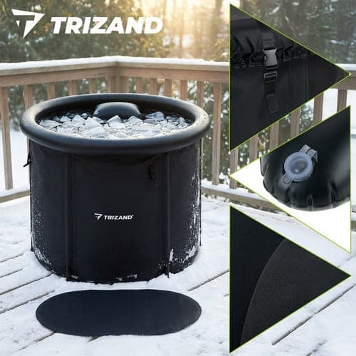 Hopfällbart vinterbadkar 320L med isoleringslock, pump och tillbehör