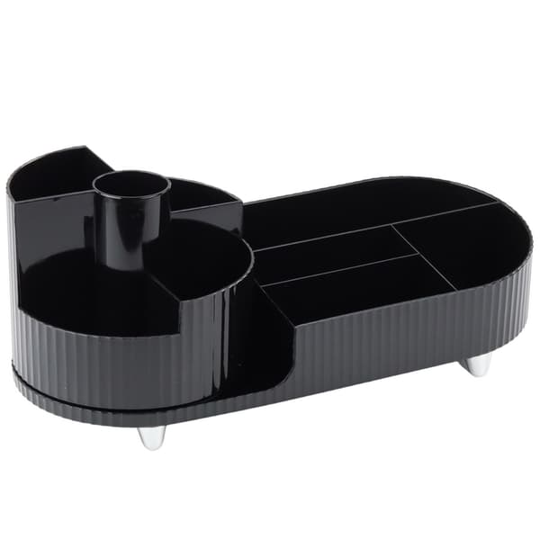 Roterende organizer med rum 360° sort plast til makeup og kontor
