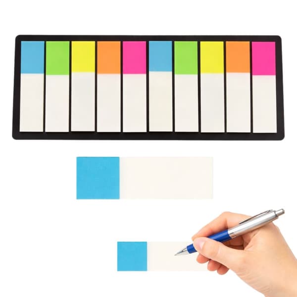 Sticky notes bogmærker/faner sæt 14 x 5,5 cm blandede farver
